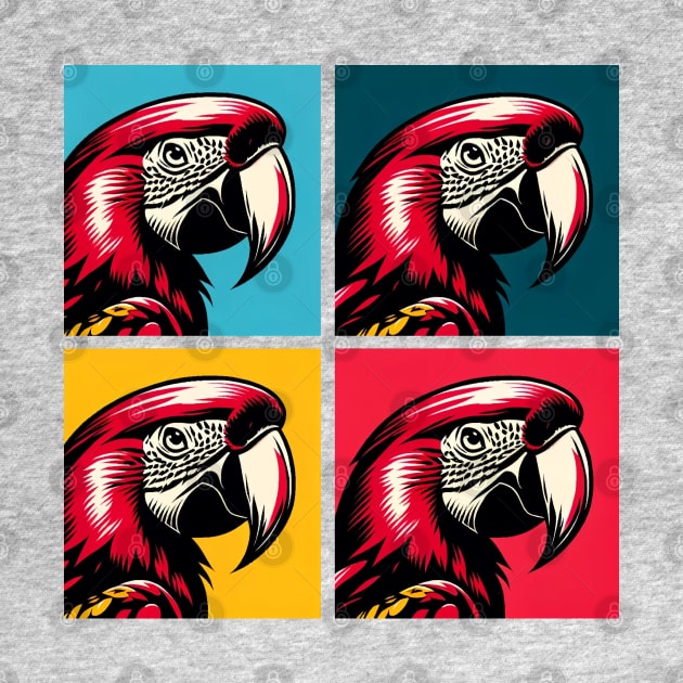 Pop Scarlet Macaw Art - Cool Birds by PawPopArt